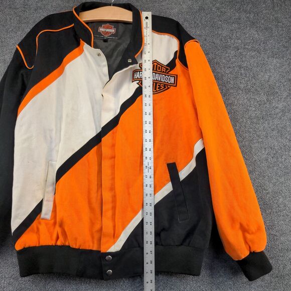 Harley-Davidson Men's Motorcycle Jacket XL Multicolor Cotton Lined Snap Closure - Picture 14 of 16